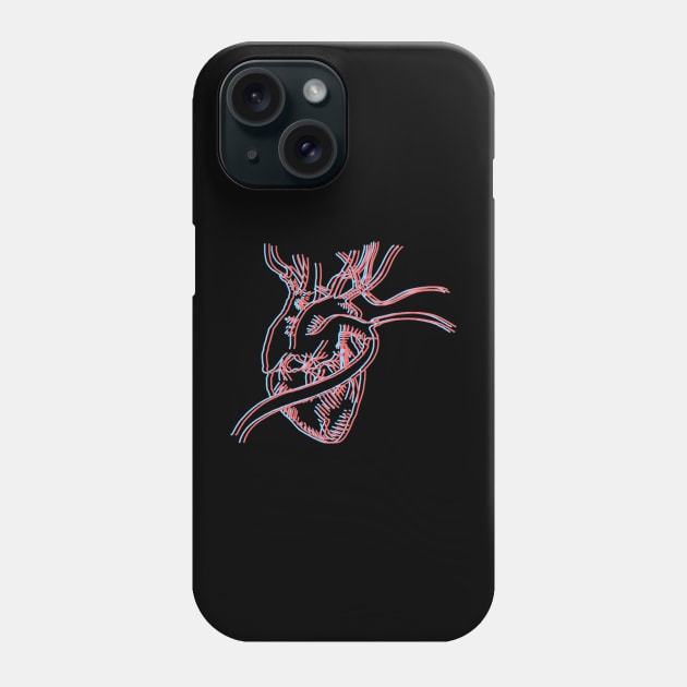 3D heart pocket tee Phone Case by Art by Lex