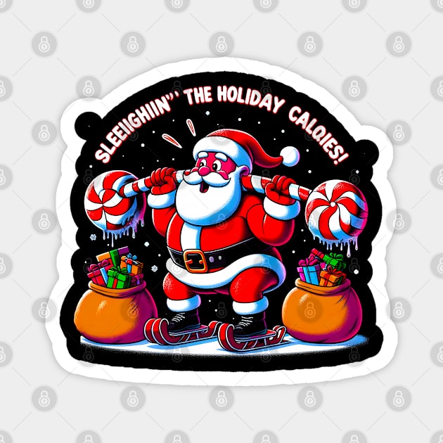 Sleighing' the Holiday Calories Funny  santa Magnet by T-shirt US