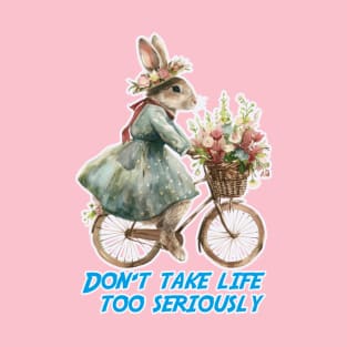 Funny bunny riding a bicycle T-Shirt