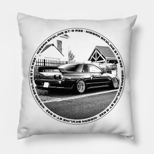 NISSAN SKYLINE GT-R R32 Black 'N White 4 Pillow