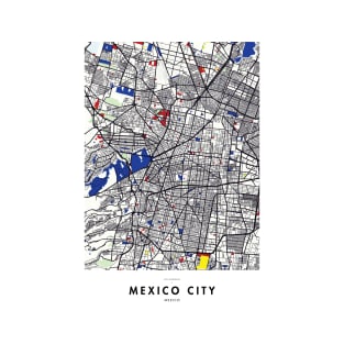 Mexico City (Mexico) Map x Piet Mondrian T-Shirt