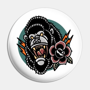 gorilla and rose tattoo Pin