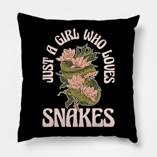 Girl Loves Snakes Funny Snake Gift Pillow