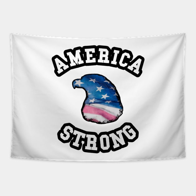 🦅 America Strong, 1776, Eagle Head Flag, Patriotic Tapestry by Pixoplanet