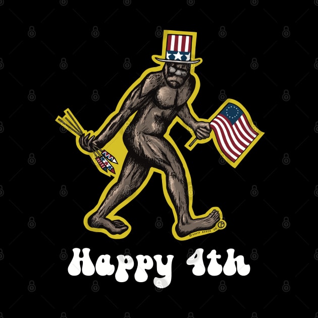 Happy 4th Bigfoot by Art from the Blue Room