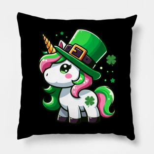 St Patrick's Day Unicorn Pillow