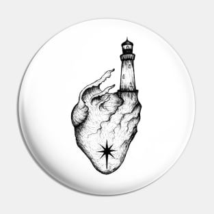 The lighthouse heart Pin