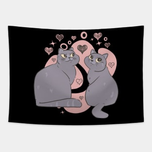 Valentine Cat Tapestry