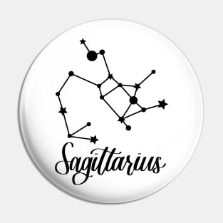 Sagittarius Zodiac Constellation in Black Pin