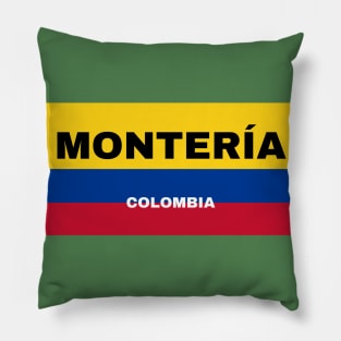 Montería City in Colombian Flag Pillow