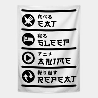 EAT SLEEP ANIME REPEAT Tapestry