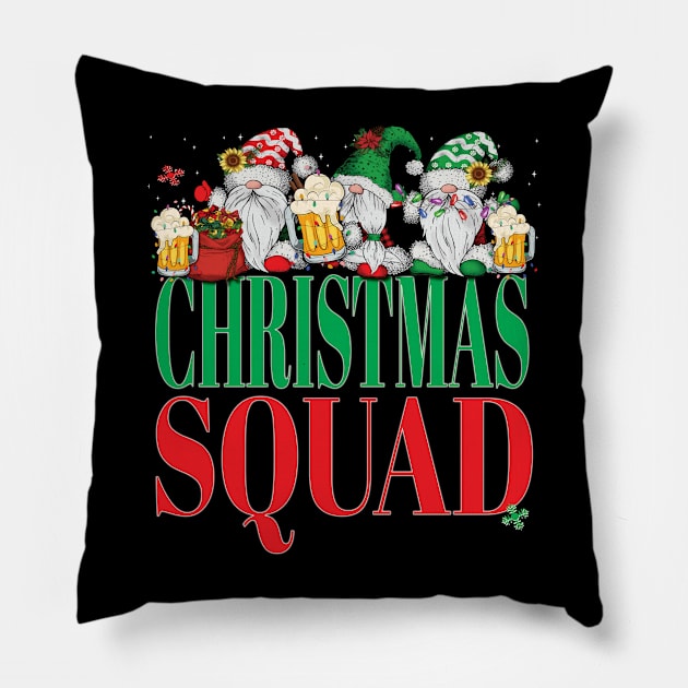 Christmas Squad Friend Family Group Matching Christmas Party Pillow by Envision Styles