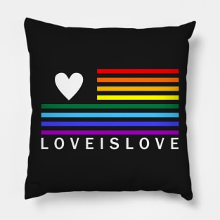 USA LGBT Pride -  American Flag Style Love is Love BOLD Pillow
