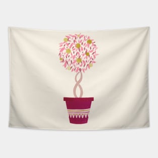 Pink orange tree Tapestry