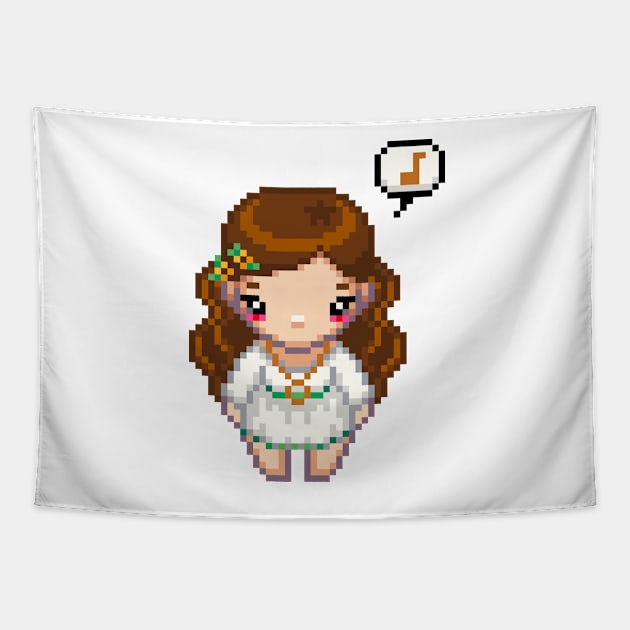 Hippie Chick Pixel Girl Tapestry by iamnotadoll