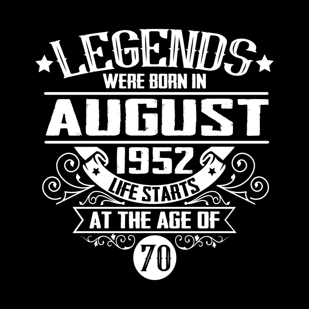 70th Birthday August 1952 Gift Idea by HBfunshirts