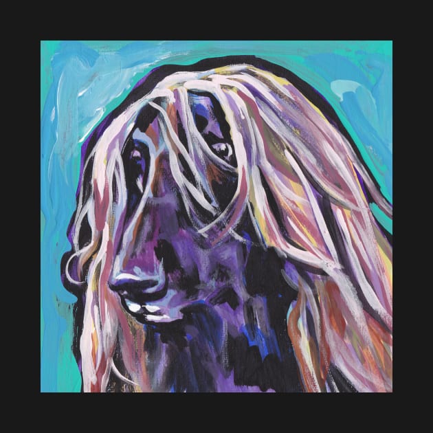 Afghan Hound Dog Bright colorful pop dog art by bentnotbroken11