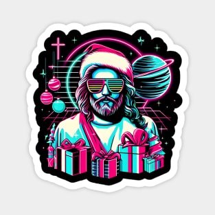 COOL JESUS SUNGLASS CHRISTMAS RETRO 80'S NEON VIBE Magnet