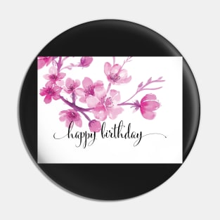 Watercolor Blossoms Floral Birthday Card | Greeting Card Pin