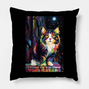 Maine Coon Cat Art Pillow