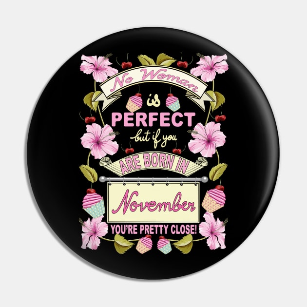 November Woman Pin by Designoholic