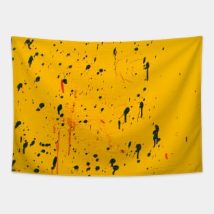 Yellow Painted Splattered Wall Tapestry