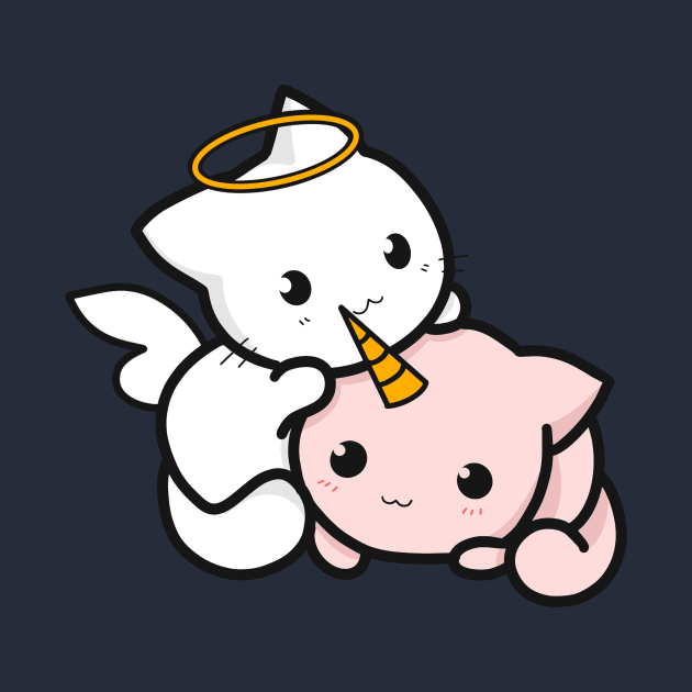 cat angel and cat unicorn by Kutaitum