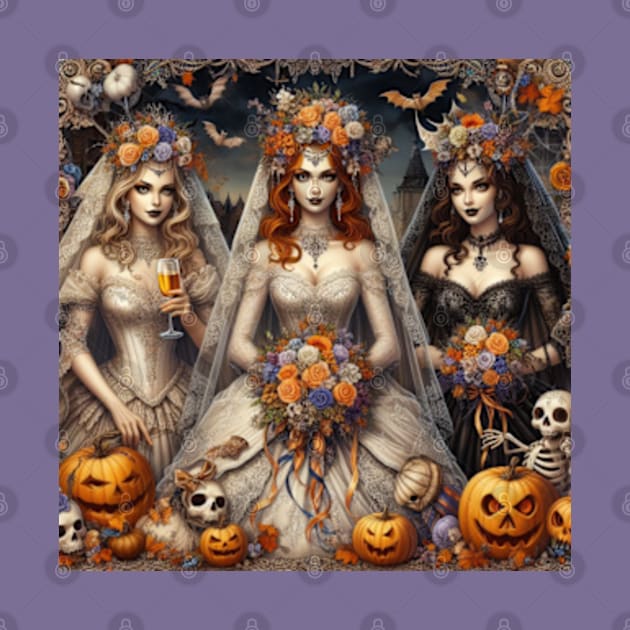 Halloween Bride and Bridesmaids by EverBride