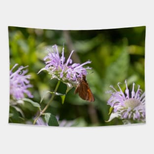 Butterfly on purple flower Tapestry