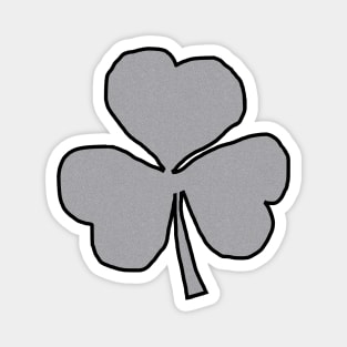 Small Silver Shamrock for St Patricks Day Magnet