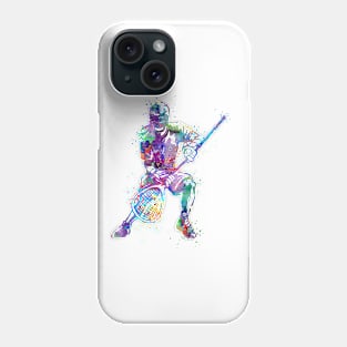 Dynamic Lacrosse Girl Art Watercolor Silhouette Phone Case