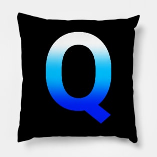 Blue Letter Q Pillow