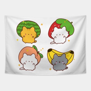 Cats And Fruit Hats Tapestry