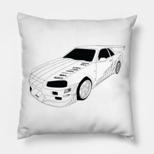 FF Skyline Black Outline Pillow