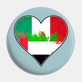 Mexican and EmiratI Heart Mix Heritage Flag Pin