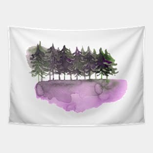 Forest in purple green Tapestry