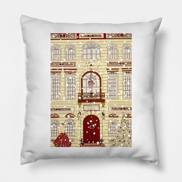 snowy Christmas in New York No. 3 Pillow by asanaworld