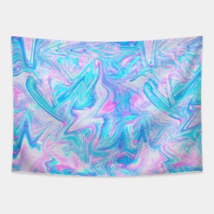 Pink Sky Blue Holographic Pattern Tapestry