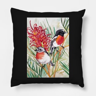 Scarlet Robins Pillow