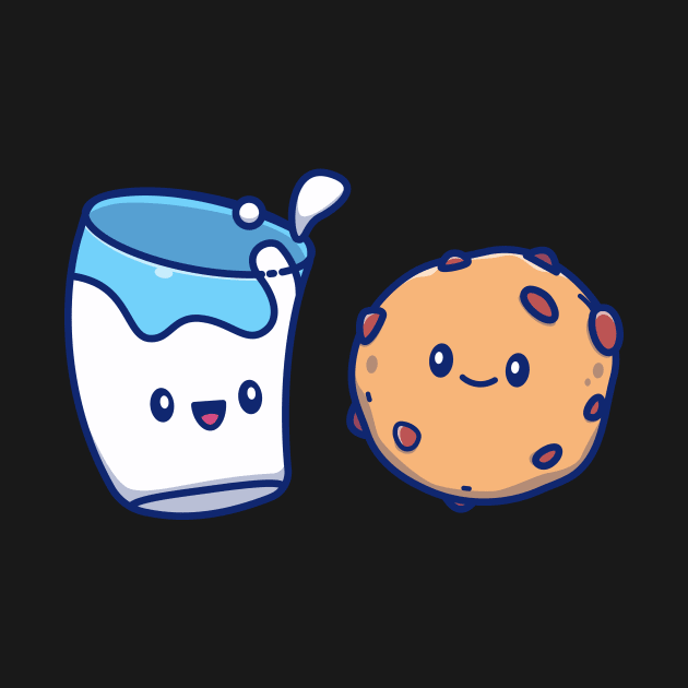 Cute Milk And Cute Cookies Cartoon by Catalyst Labs