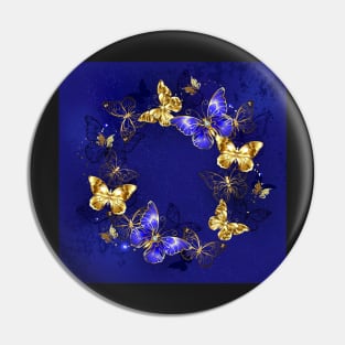 Round Dance of Sapphire Butterflies Pin