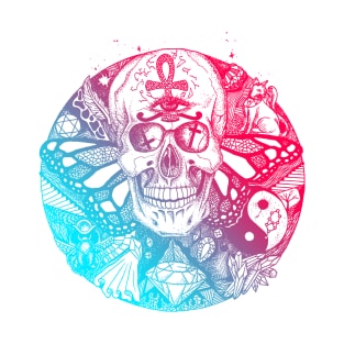 Dual Color Skull Circle of Humanity T-Shirt