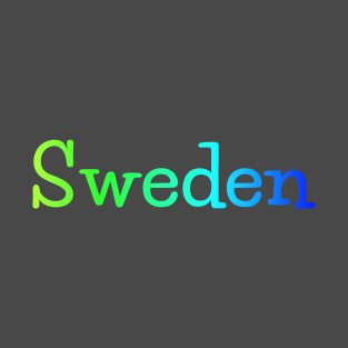 Sweden Typography i Gradient Flag Colors T-Shirt