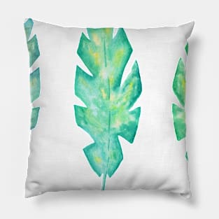 watercolor Banana leaves Pillow