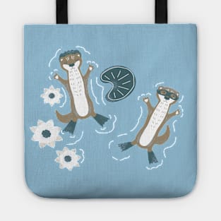 Otterly Calm Otters Swimming Tote