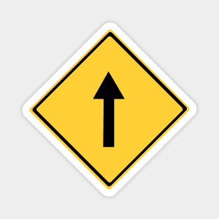 Go Straight Warning Sign Magnet