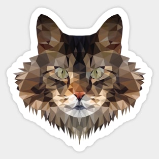 Cool magic funny Cat lustige Katze Cats Katzenaugen Polygon - Cat Love -  Sticker