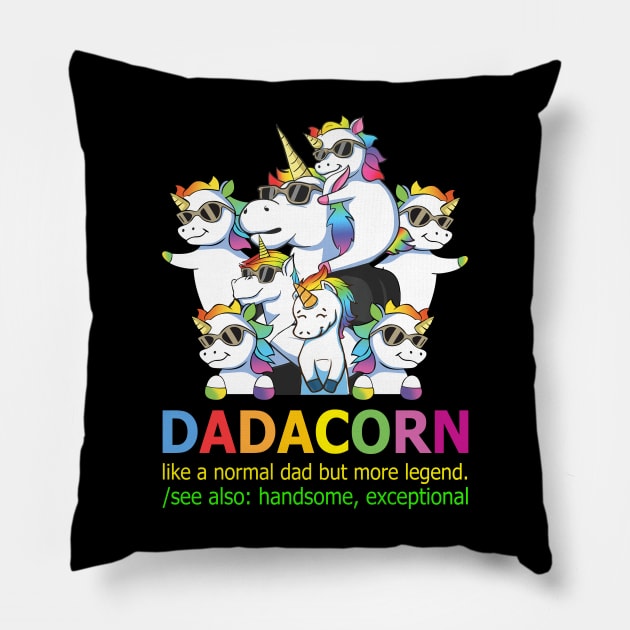Dadacorn Like Normal Dad Only Cooler Personalized Pillow by Sunset beach lover