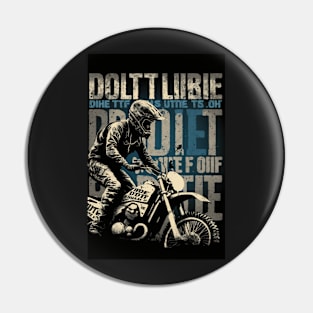 Dirt bike rider - close up Pin