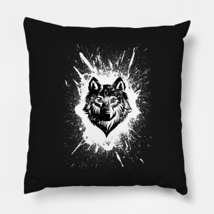 Black Wolf Pillow